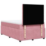 vidaXL Sommier à lattes de lit avec matelas rose 120x190 cm velours