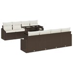 vidaXL Ensemble de salon de jardin 7 pièces avec coussins en rotin synthétique marron