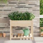 vidaXL Cache-pot de jardin avec étagère Beige 90 x 90 x 76.5 cm
