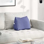 vidaXL Coussin de Dos Bleu denim 45 x 20 x 35 cm tissu