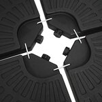 vidaXL Socle de parasol en forme d'éventail 4 Pièces Noir