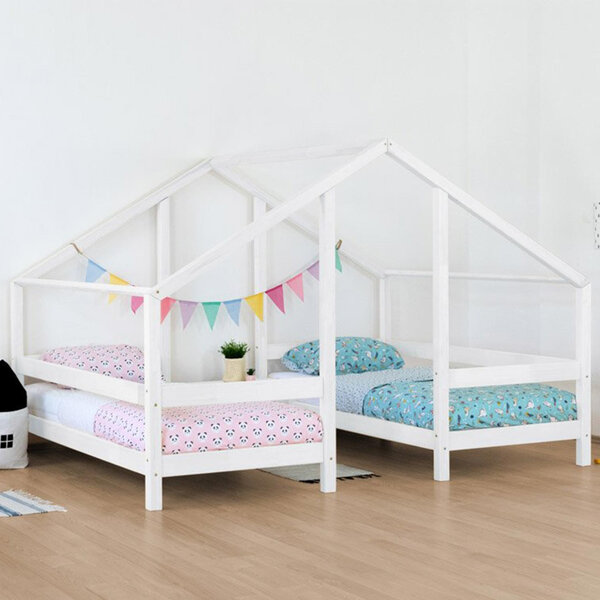 Lit cabane VILLY 2 places 90 x 200 blanc