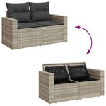vidaXL Salon de jardin 9 Pièces avec coussins gris clair résine tressée
