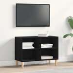 vidaXL Meuble TV Noir 69.5 x 30 x 50 cm Bois d'ingénierie