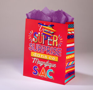 Sac cadeau magnifique gml 26 x h 32,5 typo