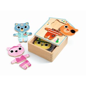 Djeco DJ01678 - Puzzles bois - Dressup-mix