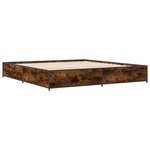 vidaXL Cadre de lit sans matelas chêne fumé 200x200 cm