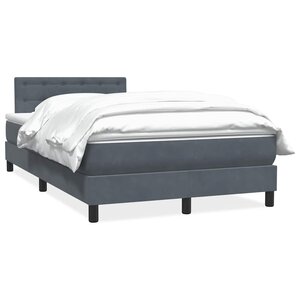 vidaXL Sommier à lattes de lit et matelas gris foncé 120x220cm velours