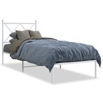 vidaXL Cadre de lit métal sans matelas avec tête de lit blanc 80x200cm