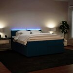 vidaXL Sommier à lattes de lit et matelas Bleu 200x200 cm velours