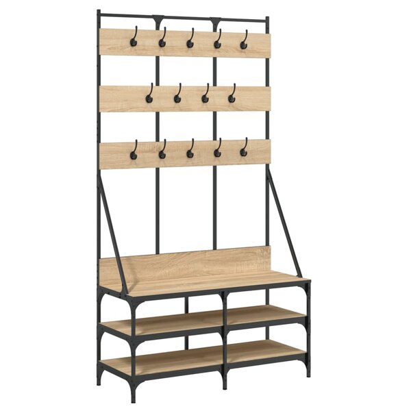 vidaXL Porte-vêtements et rangement des chaussures chêne sonoma