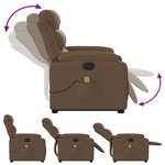 vidaXL Fauteuil inclinable de massage électrique Marron Tissu
