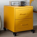 vidaXL Table de chevet jaune moutarde 36x39x43 5 cm acier