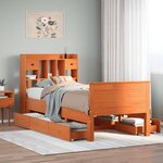 vidaXL Lit bibliothèque sans matelas cire marron 75x190 cm pin massif