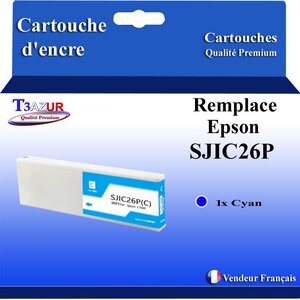 Cartouche compatible avec Epson ColorWorks C7500  TM C7500 remplace Epson  SJIC26P - Cyan - 294.3 ml