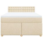 vidaXL Sommier à lattes de lit avec matelas Crème 140x190 cm Tissu