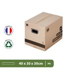 Pack and Move - Lot de 30 cartons déménagement livres avec poignées + 1 adhésif GRATUIT