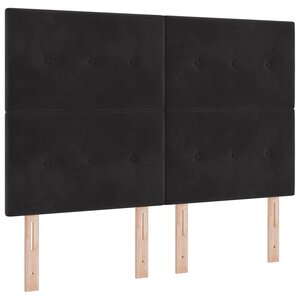 vidaXL Lit à ressort LED avec matelas Noir 140 x 190 cm tissu