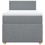 vidaXL Sommier à lattes de lit avec matelas Gris clair 90x200 cm Tissu