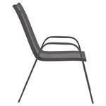 vidaXL Chaises empilables de jardin lot de 2 Gris Tissu textilène