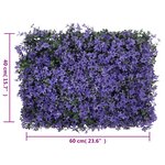 vidaXL Clôture à feuilles artificielles 24 Pièces violet 40x60 cm