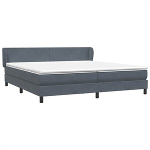 vidaXL Sommier à lattes de lit et matelas gris foncé 180x220cm velours