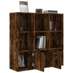 vidaXL Armoire à livres Chêne fumé 98x30x98 cm