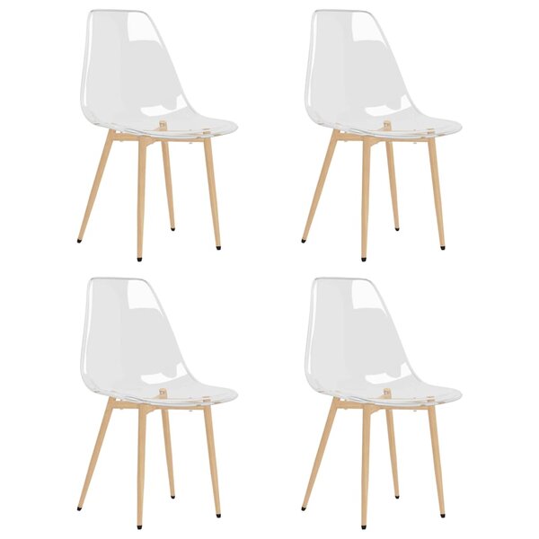 vidaXL Chaises à manger lot de 4 Transparent PET