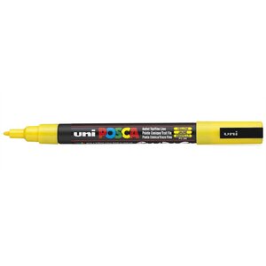 Marqueur pointe conique fine pc3m 0 9 - 1 3mm jaune x 12 POSCA
