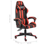 vidaXL Fauteuil de jeux vidéo Noir et rouge Similicuir