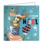 Carte Joyeux Noël avec Enveloppe Blanche 15x15cm