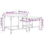 vidaXL Tables basses gigognes 2 Pièces chêne fumé bois d'ingénierie