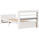 vidaXL Cadre de lit avec tête de lit sans matelas blanc 90x190 cm
