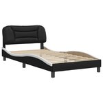 vidaXL Cadre de lit sans matelas Hvar noir et blanc 100x200 cm similicuir