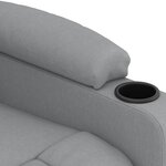 vidaXL Fauteuil inclinable électrique Gris clair Tissu