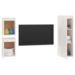 vidaXL Meubles TV 3 Pièces Blanc Bois massif de pin