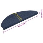 vidaXL Tapis d'escalier auto-adhésifs 30 Pièces bleu 65x22 5x3 5 cm