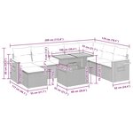 vidaXL Salon de jardin avec coussins 9 Pièces beige résine tressée acacia