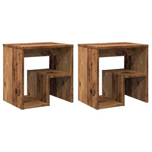 vidaXL Tables de chevet 2 Pièces vieux bois 40x30x40 cm bois d'ingénierie