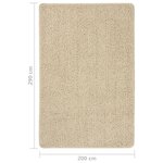vidaXL Tapis shaggy antidérapant Crème 200x290 cm