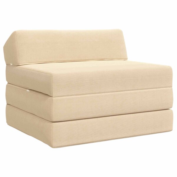 vidaXL Canapé-lit pliable Crème 200 x 70 x 10 cm