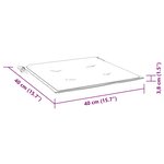 vidaXL Coussins de chaise de jardin lot de 6 40x40x4 cm tissu