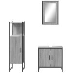 vidaXL Ensemble de meubles de salle de bain 3 Pièces Sonoma gris