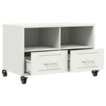 vidaXL Meuble TV blanc 68x39x43 5 cm acier