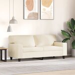 vidaXL Canapé à 2 places Crème 140 cm Similicuir