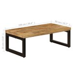 vidaXL Table basse 100x50x35 cm Bois de manguier solide et acier