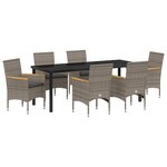 vidaXL Ensemble de salle à manger pour jardin 7 Pièces Gris polyrotin