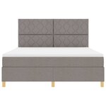 vidaXL Lit à ressorts avec tête de lit Taupe 180 x 200 cm tissu