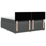 vidaXL Sommier à lattes de lit avec matelas Gris foncé 200x200cm Tissu