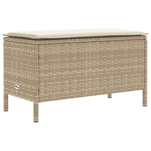vidaXL Pouf de Jardin Beige et crème 80 x 38 x 42 cm Rotin PE